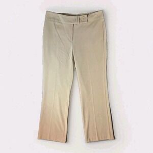 Tailor B. Moss Womens beige wide-leg dress pants 10 Stretch